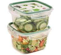Snips, Snipslock Contenedor Cuadrado para Alimentos, 1 Lt, Set 2 pcs, Envase para Alimentos, Caja de Almacenamiento Frigorífico 14,7 x 14,7 x 12 cm, Made in Italy, 0% libre de BPA y ftalatos