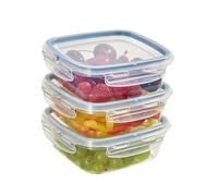 Snips Snipslock Envase Cuadrado para Alimentos 0,50 Lt, Set 3 pcs, Envase para Alimentos, Caja de Almacenamiento Frigorífico 14,7 x 14,7 x 7 cm, Made in Italy, 0% libre de BPA y ftalatos, 0,5 L