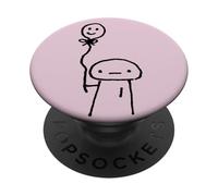 #snirt - Camiseta con diseño de figura de palo con globo PopSockets PopGrip Adhesivo