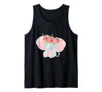 #snirt - Camiseta infantil, diseño de elefante con flores Camiseta sin Mangas