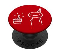 #snirt - Camiseta para cumpleaños con diseño de figura de palo PopSockets PopGrip Adhesivo