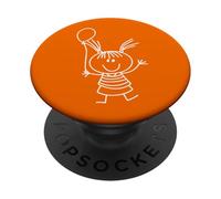 #snirt - Camiseta para niña con diseño de figura de palo con globo PopSockets PopGrip Adhesivo
