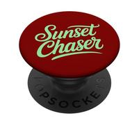#snirt Sunset Chaser - Camiseta de cazador de sol, diseño de adorador del sol PopSockets PopGrip Adhesivo