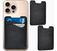 SNJXAMC Cartera para teléfono móvil, soporte para tarjetas de crédito para teléfono, funda de piel tipo cartera para teléfono, cartera para teléfono celular, cartera adhesiva para iPhone, Samsung y