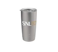 SNL 50 Logo en el pecho blanco y dorado Saturday Night Live Vaso térmico de acero inoxidable de doble pared