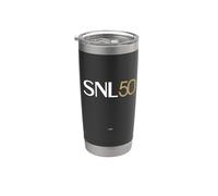 SNL 50 Logo en el pecho blanco y dorado Saturday Night Live Vaso térmico de acero inoxidable de doble pared