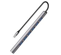 SNLLMZI Hub USB 3.0, expansor de 7 puertos USB 3.0 de aluminio, hub de datos portátil ultra delgado para MacBook, laptop, PC, Mac Pro, Mac Mini, iMac, Surface Pro y más