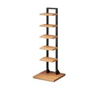 SNMIT Librería De Esquina De 8 Niveles,estantería De Esquina Alta De Pie,librería De Esquina De Madera,Almacenamiento Independiente De 90°,Adecuada para Sala Estudio(Black,6 Tier)