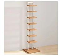 SNMIT Librería De Esquina De 8 Niveles,estantería De Esquina Alta De Pie,librería De Esquina De Madera,Almacenamiento Independiente De 90°,Adecuada para Sala Estudio(White,8 Tier)