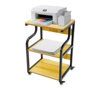 Snnowdate Soporte móvil para impresora HiFi Rack Mesa auxiliar con ruedas Pequeño Estante Mesa auxiliar Madera Microondas Estantería Mesa Mesa de Impresora Muebles Estudio 3 Compartimentos