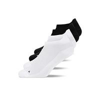 Snocks 4 Pares de Calcetines Running Hombre y Mujer de Algodón Orgánico Transpirables - Calcetines Deporte Mujer Hombre Antiampollas - Blanco/Negro - 35-38