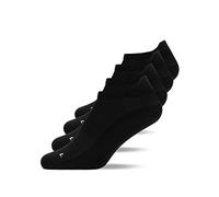 Snocks 4 Pares de Calcetines Running Hombre y Mujer de Algodón Orgánico Transpirables - Calcetines Deporte Mujer Hombre Antiampollas - Negro - 39-42