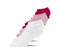 Snocks 6 Pares Calcetines Tobilleros de Algodón Orgánico para Hombre y Mujer - Calcetines Cortos - Talla 43-46 - Color: Mix (Rosa/Rosado/Blanco)