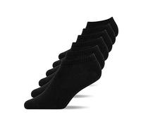Snocks 6 Pares de Calcetines Cortos Tobilleros Hombre y Mujer de Algodón Orgánico Transpirable - Calcetines Hombre y Mujer Deporte Antideslizantes - Negro - 43-46