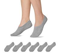 Snocks 6 Pares de Calcetines Invisibles Hombre y Mujer de Algodón Orgánico Ultrasuaves - Calcetines Cortos Transpirables - Gris - 43-46