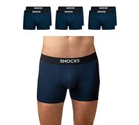 Snocks Bóxer Hombre Pack 6 Calzoncillos Hombre con Logo Talla XXL - Color: Azul Marino - Ropa Interior Hombre Algodón Orgánico - Calzoncillos Hombre Sin Etiqueta Molesta