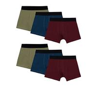 Snocks Boxer Hombre Pack de 6 - Ropa Interior Ultrasuave de Algodón Bio - Calzoncillos Hombre Bóxer Sin Etiqueta Molesta - Mix (Azul Marino/Rojo/Oliva) - XXL