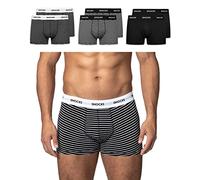 Snocks Boxer Hombre Pack de 6 - Ropa Interior Ultrasuave de Algodón Bio - Calzoncillos Hombre Bóxer Sin Etiqueta Molesta - Rayas Negras - 4XL