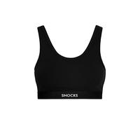 Snocks Bustier de Mujer confeccionado en Suave algodón orgánico con Sujetador Deportivo sin aro (M, Negro)