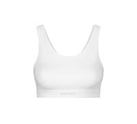 Snocks Bustier de Mujer confeccionado en Suave algodón orgánico con Sujetador Deportivo sin aro (XL, Blanco)