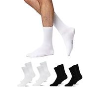 Snocks Calcetines Altos Hombre Mujer - Calcetines Deporte Hombre Talla 39-42 - Color Mix (Negro/Blanco) - Calcetines Hombre Muje Calcetines Antiampollas - Calcetines Deporte