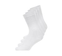 Snocks Calcetines Altos Deporte para Hombre y Mujer - Talla 39-42 - Color Blanco - Antiampollas