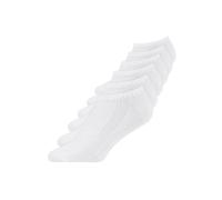Snocks 6 Pares de Calcetines Cortos Tobilleros Hombre y Mujer de Algodón Orgánico Transpirable - Calcetines Hombre y Mujer Deporte Antideslizantes - Blanco - 39-42
