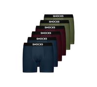 Snocks Calzoncillos bóxer largos para hombre de algodón orgánico (6 unidades) - Transpirables e ideales para deporte y uso diario - No pica etiqueta ni cintura cómoda - Calzoncillos para hombre tallas