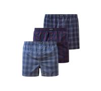 Snocks Boxer Hombre Americano Pack de 3 - Ropa Interior Ultrasuave de Algodón Bio - Calzoncillos Hombre Bóxer Sin Etiqueta Molesta. - Mix Cuadros Azul - L