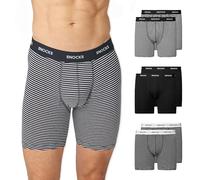 Snocks Calzoncillos bóxer largos para hombre de algodón orgánico (6 unidades) - Transpirables e ideales para deporte y uso diario - No pica etiqueta ni cintura cómoda - Calzoncillos para hombre tallas