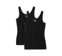 Snocks Camiseta Sin Mangas Mujer Algodón Casuales Básica para Mujer 2X Negro Tamaño XS (34) Chalecos Interiores para Mujer con Camisa Sólida Básica