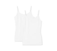 Snocks Camiseta Sin Mangas Mujer Algodón con Tirantes Finos con Camisa Sólida Básica para Mujer 2X Blanco Tamaño M (38) Chalecos Interiores para Mujer