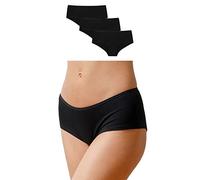 Snocks Culotte Braguita Mujer Pack de 3 Ropa Interior Algodón (3X Negro, S)