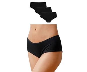 Snocks Culotte Braguita Mujer Pack de 3 Ropa Interior Algodón (3X Negro, S)