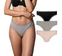 Snocks Tangas Mujer Encaje Pack de 3 Ropa Interior Algodón Orgánico Nero Tamaño M EU 38/40 Lencería Braga Sexy Tanga Culotte Brasileñas Braguita