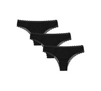 Snocks Tangas Mujer Encaje Pack de 3 Ropa Interior Algodón Orgánico Nero Tamaño S EU 36/38 Lencería Braga Sexy Tanga Culotte Brasileñas Braguita