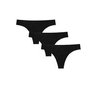 Snocks Tangas Mujer Pack de 3 Ropa Interior Algodón Orgánico Nero Tamaño XS EU 34/36 Lencería Braga Sexy Tanga Culotte Brasileñas Braguita