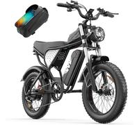 Snokco C20 Bicicleta eléctrica con batería extraíble de 52 V/40 Ah, 48 V/20 Ah/48 V/15,6 Ah, neumáticos de 20 x 4 Pulgadas y Frenos hidráulicos de 7 velocidades. Bicicleta eléctrica Todoterreno.(C20)