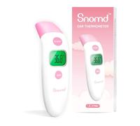 Snomd Termómetro Digital Frente y Oído, Multifunción 2 en 1 Termómetro Bebés Adultos, con lectura instantánea, alarma de fiebre, pantalla LCD, conmutador °C/°F