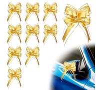 SNOMEL 10 lazos para envolver regalos, lazos de regalo para ramos de flores, lazos de cesta de cumpleaños, bodas, fiestas, día de San Valentín (dorado, 6 pulgadas)