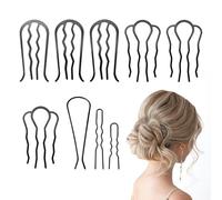 SNOMEL 9 horquillas de metal para el pelo, horquillas para el pelo en forma de U, horquillas para moño recogido, accesorios para mujeres (negro)