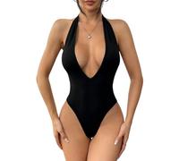 SNOMYRS Body para mujer, cuello en V profundo, espalda descubierta, sin mangas, para salir
