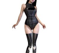SNOMYRS Disfraz de araña para mujer, negro, sexy, Halloween, anime, cosplay, superhéroe, adulto, una pieza