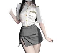 SNOMYRS Disfraz de policía sexy para mujer, disfraz de policía, uniforme de policía, disfraz de Halloween, talla grande