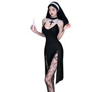 SNOMYRS Disfraz sexy de monja, disfraz gótico de sirvienta, vestido de monja, juego de roles, cosplay, lencería de Halloween