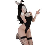 SNOMYRS Lencería sexy de conejito para mujer, disfraz de anime Senpai, disfraz de una pieza
