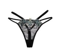 SNOMYRS Sexy Mini Tanga para Mujeres G-String Low Rise Señoras Murciélago Bordado Lencería Red Tanga Lencería Sexy Tanga Lencería Elástica Malla Halloween Panties