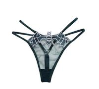 SNOMYRS Sexy Mini Tanga para Mujeres G-String Low Rise Señoras Murciélago Bordado Lencería Red Tanga Lencería Sexy Tanga Lencería Elástica Malla Halloween Panties