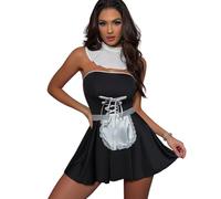 SNOMYRS Traje sexy de sirvienta para mujer, disfraz de sirvienta, disfraz de Halloween, vestido delantal, lencería francesa