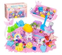 Snookids Juego de Arena de Unicornio, Arena Mágica con Cera de Abejas Natural 24 Moldes, Concha de Arena con Tapa Juguete Sensorial Regalos de Cumpleaños de Navidad para Niños de 3, 4, 5, 6, 7, 8 y 9+